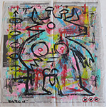 untitled (acrylic & collage on Los angeles times newsprint)